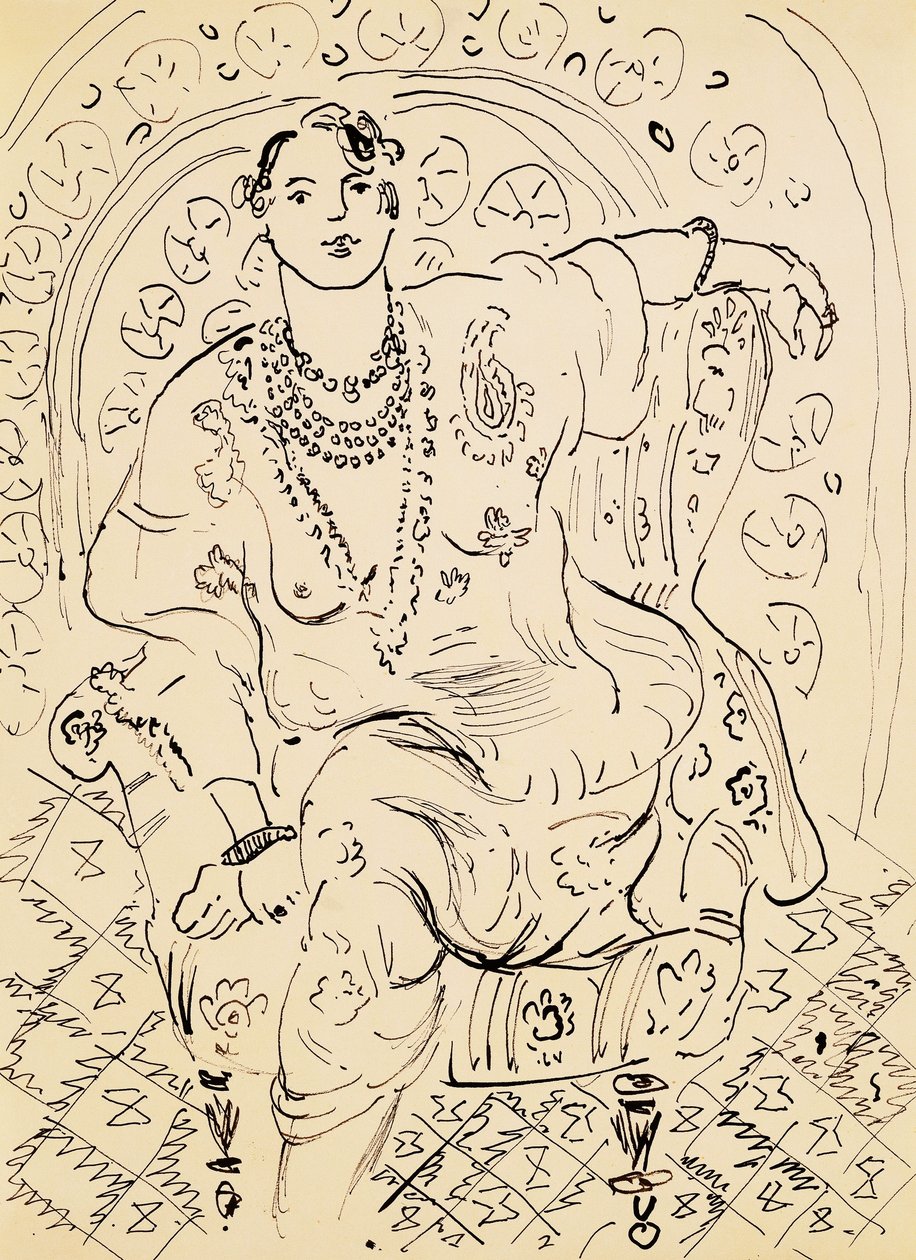 Odaliske mit blumigem Hintergrund von Henri Matisse
