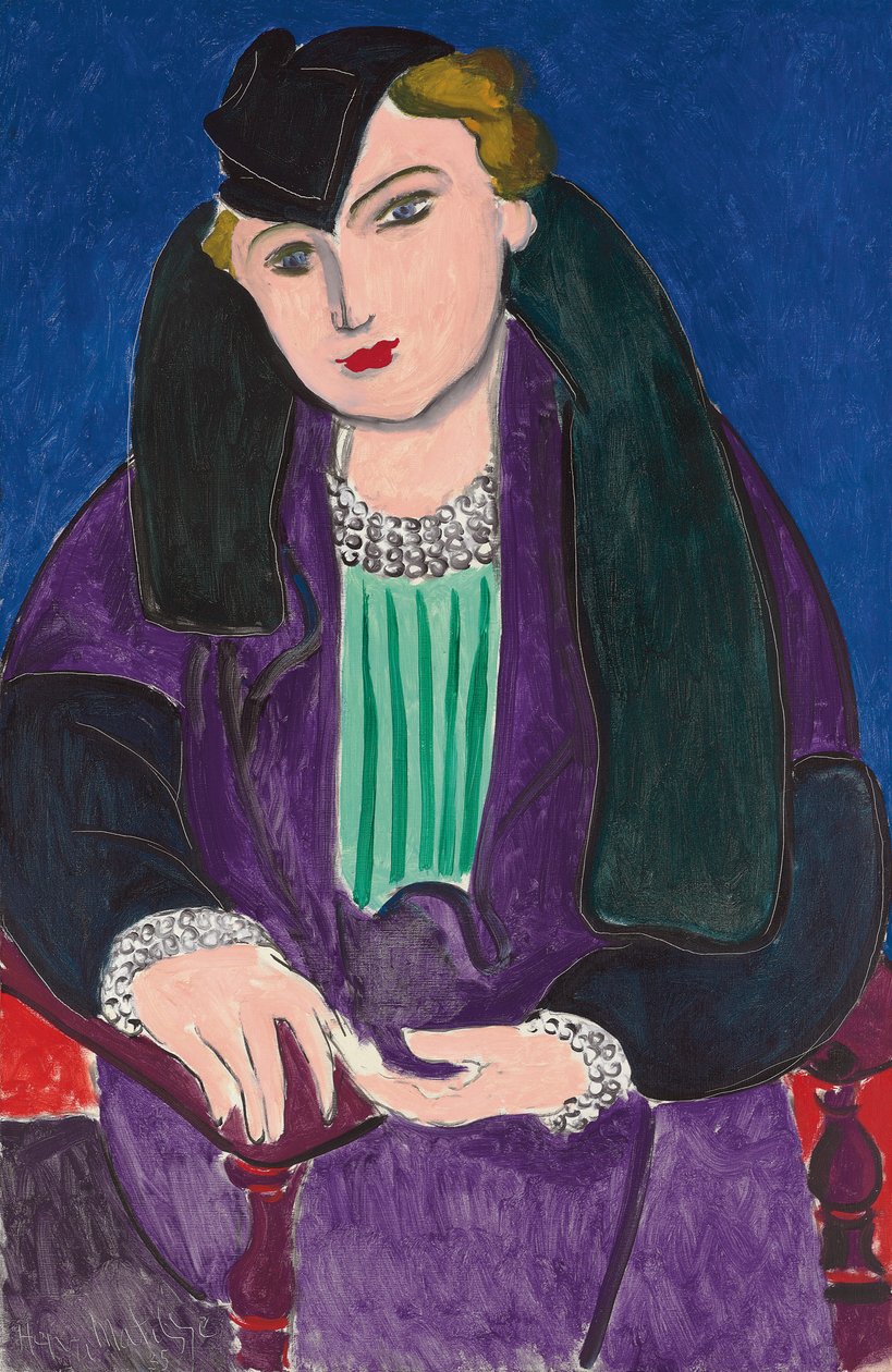 Porträt mit blauem Mantel von Henri Matisse