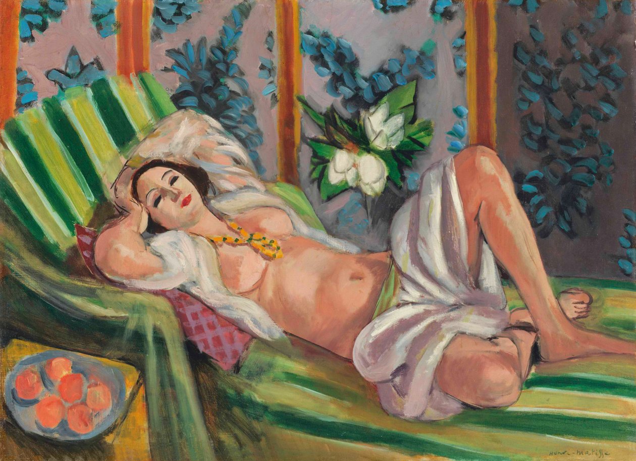 Liegende Odaliske mit Magnolien von Henri Matisse
