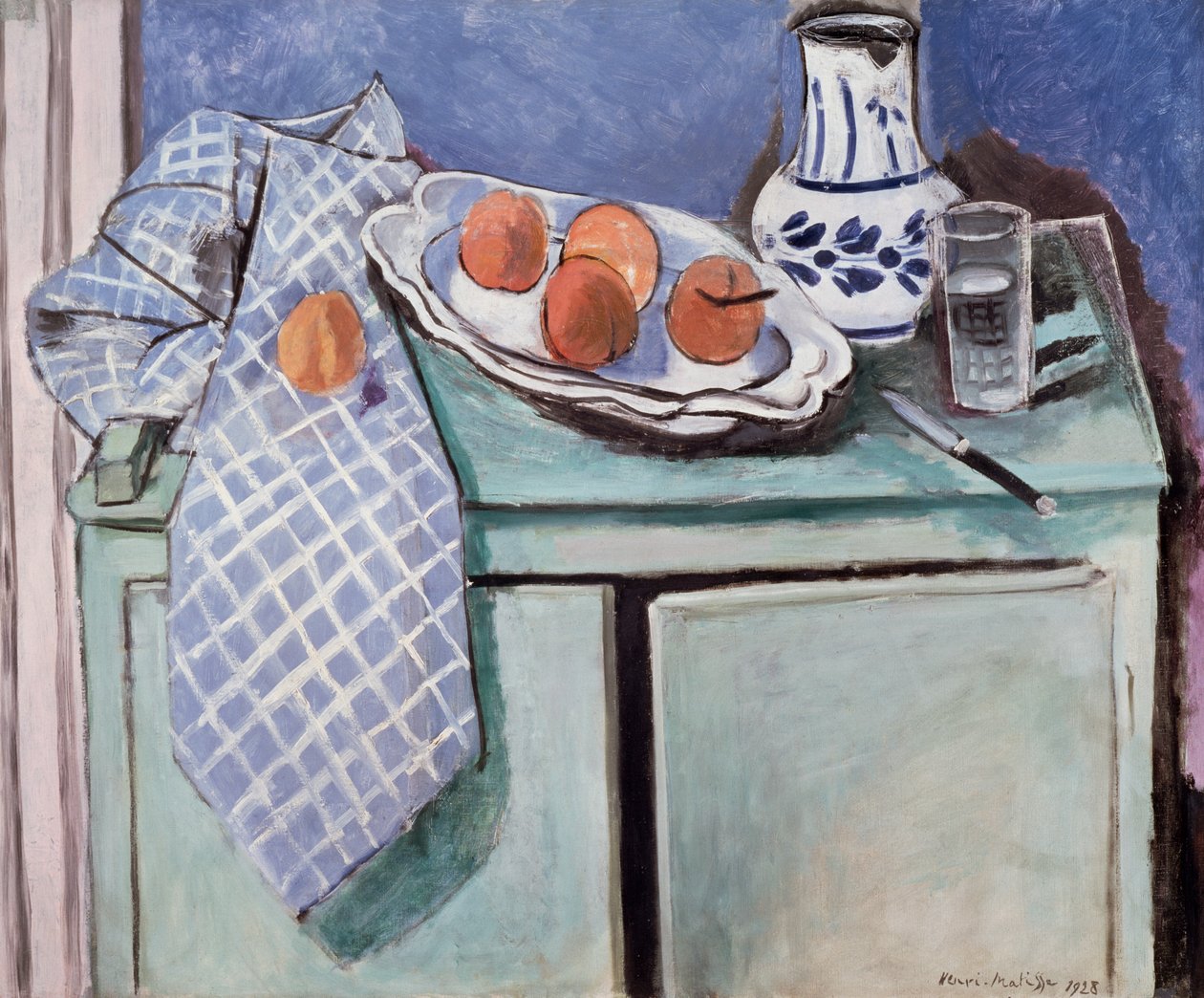 Stillleben auf einem grünen Sideboard von Henri Matisse