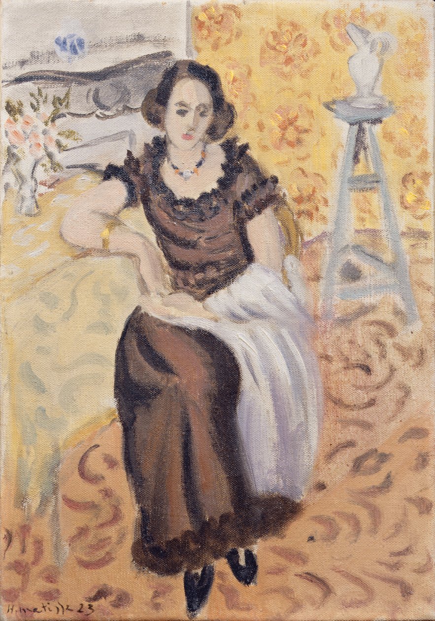 Junges Mädchen mit einem schwarzen Taftkleid von Henri Matisse