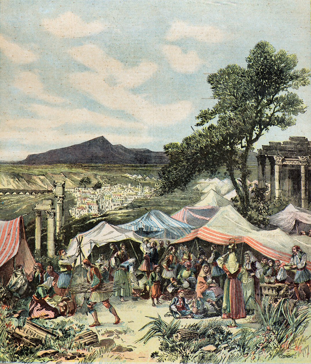 Erdbebenüberlebende in Theben von Henri Meyer