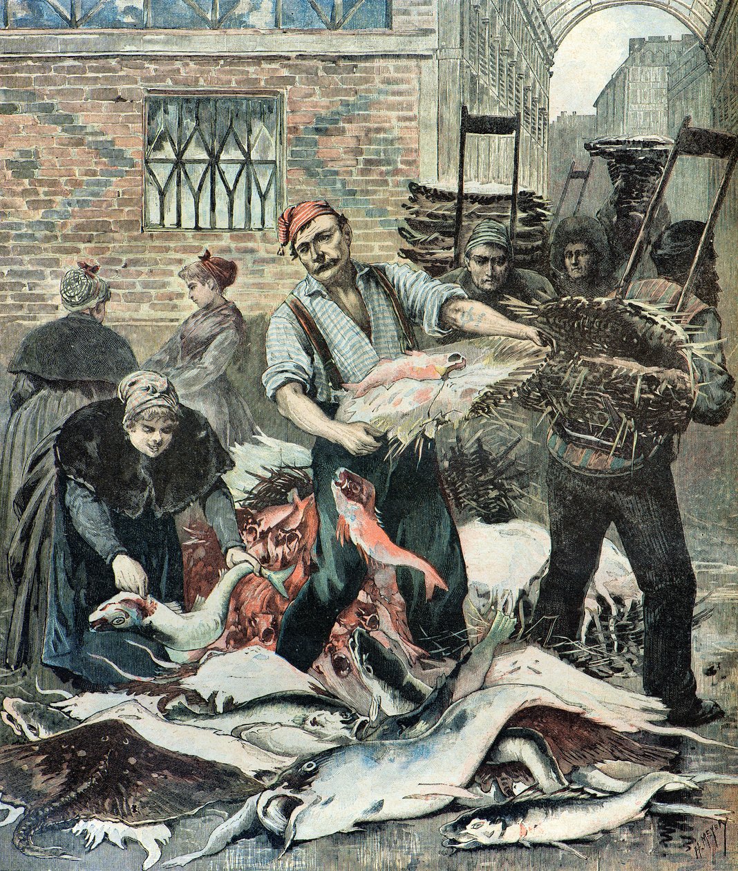 Fischmarkt in Paris von Henri Meyer