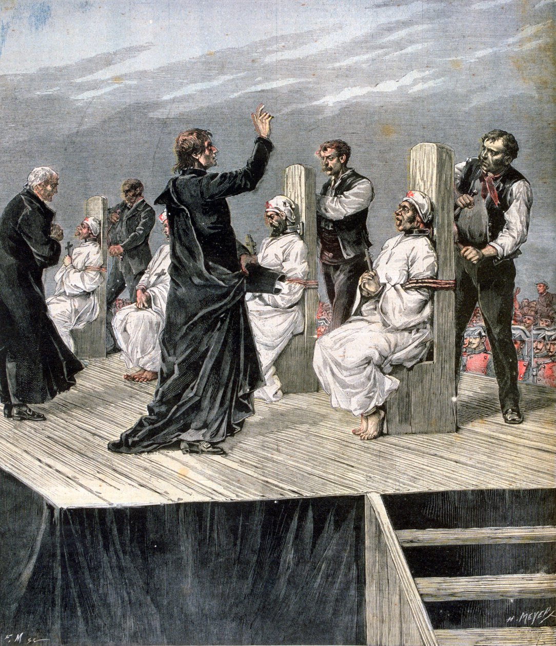 Hinrichtung von Anarchisten in Xeres, Spanien, 1892 von Henri Meyer