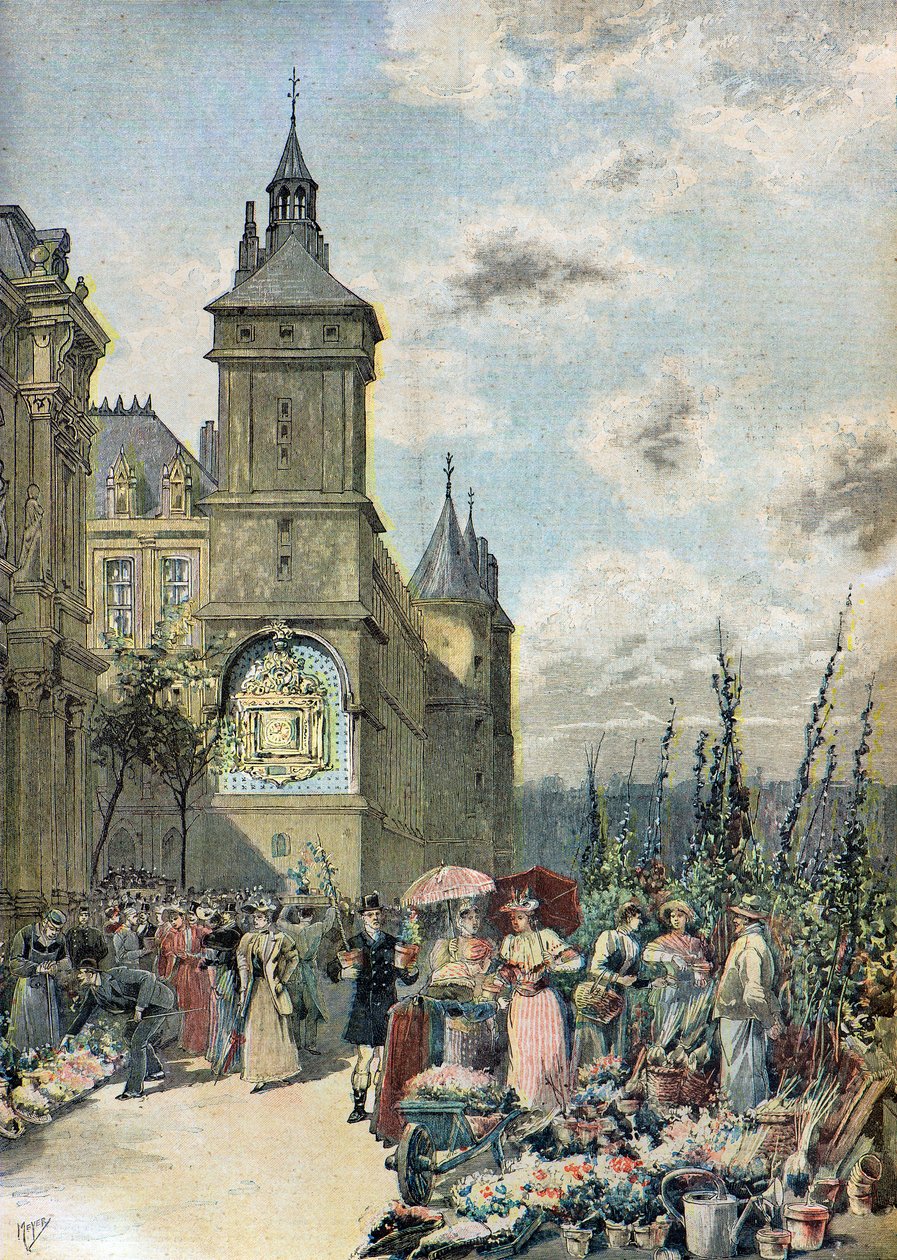 Pariser Blumenmarkt von Henri Meyer