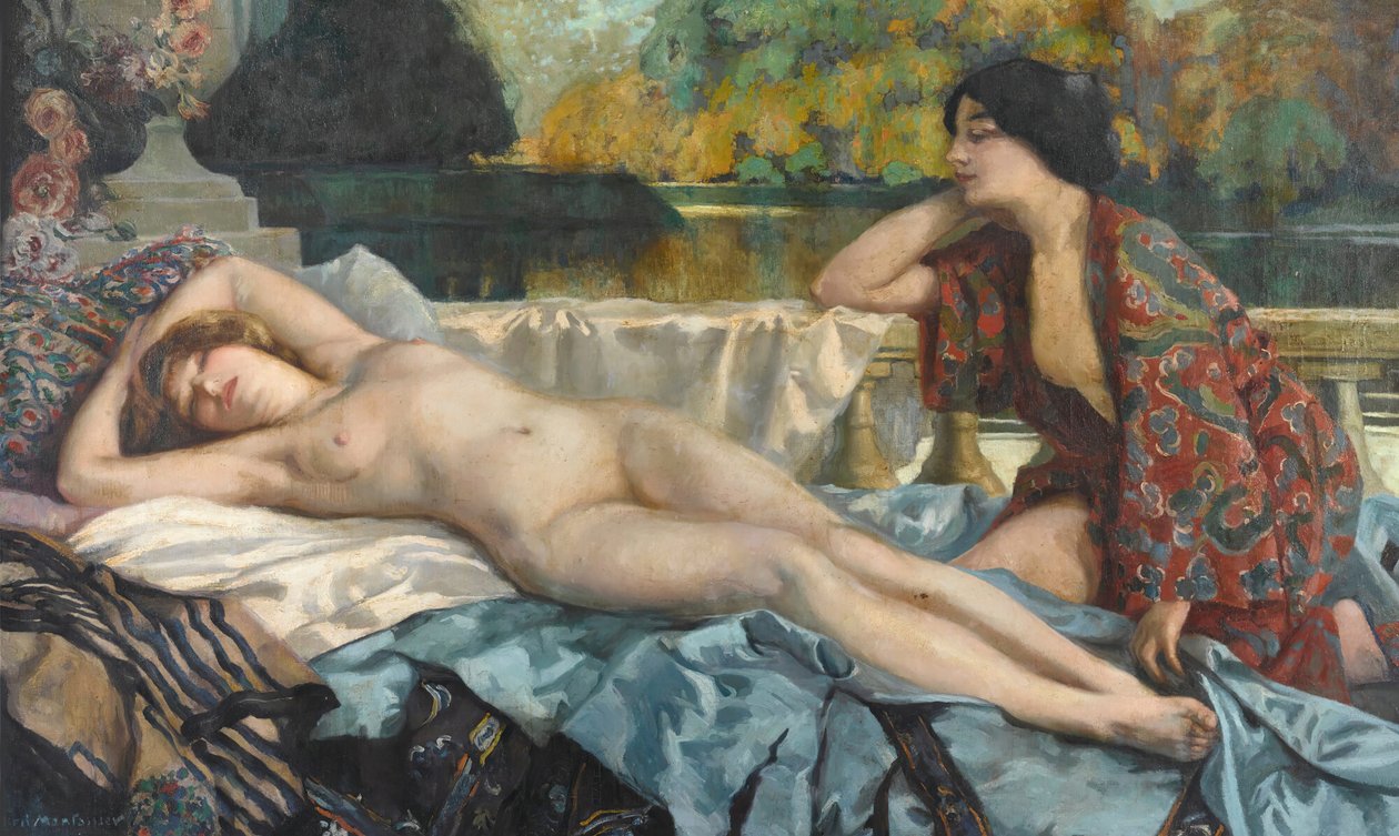 Ruhe am Seeufer, 1912 von Henri Montassier
