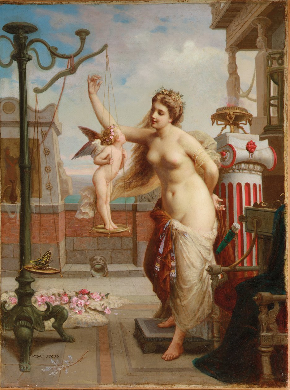 Cupidon abwägen von Henri Pierre Picou