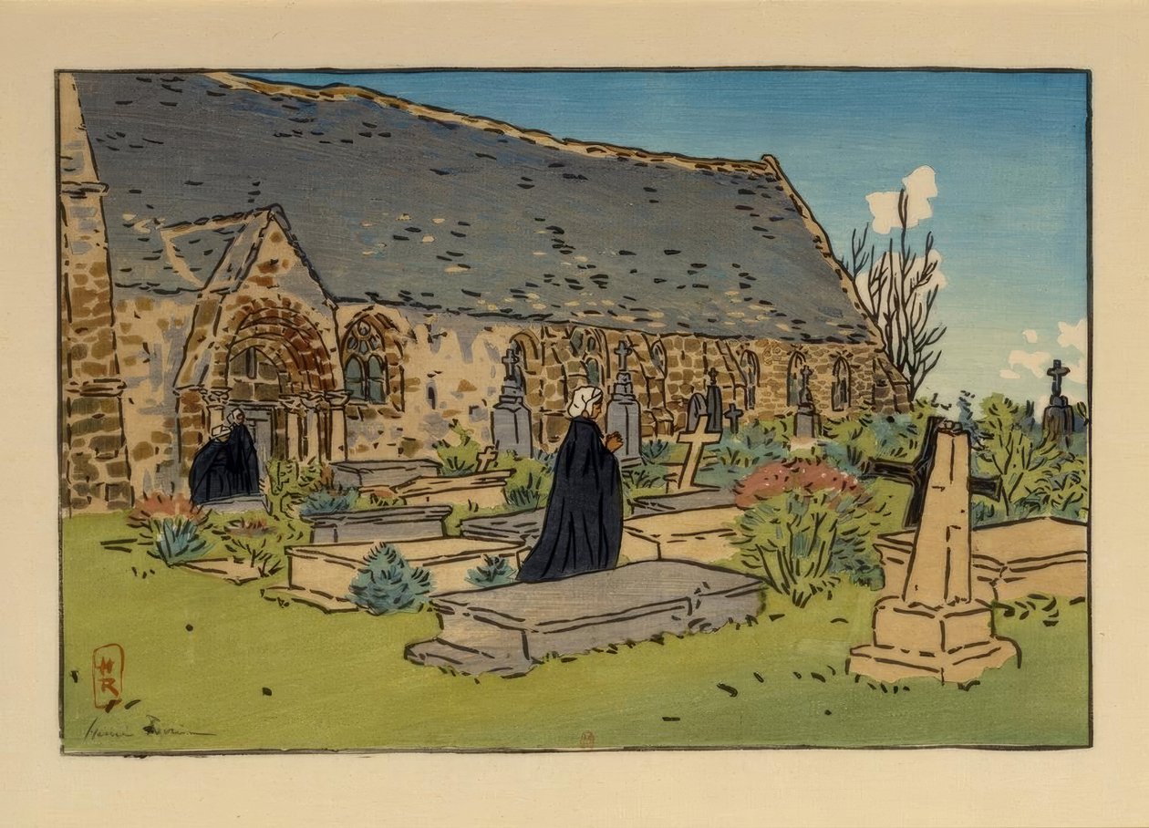 Friedhof und Kirche von Perros-Guirec von Henri Rivière