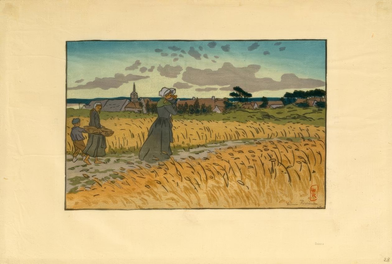 Das Dorf von Perros-Guirec von Henri Rivière