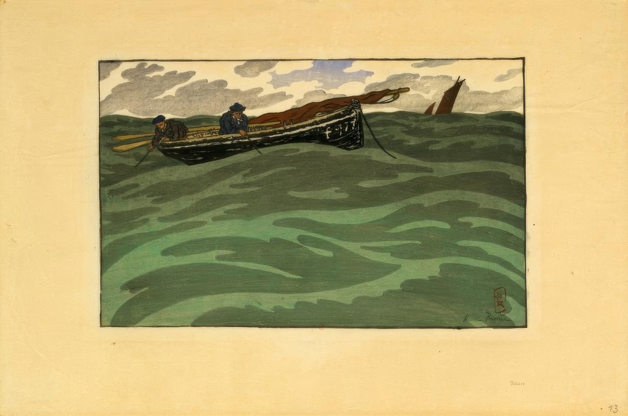 Fischer auf See (Loguivy) von Henri Rivière