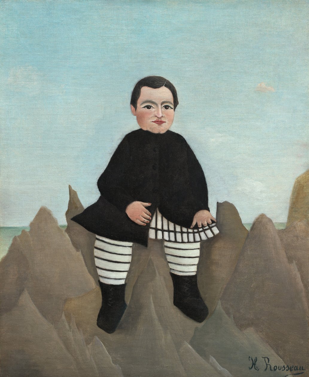 Junge auf den Felsen von Henri Rousseau