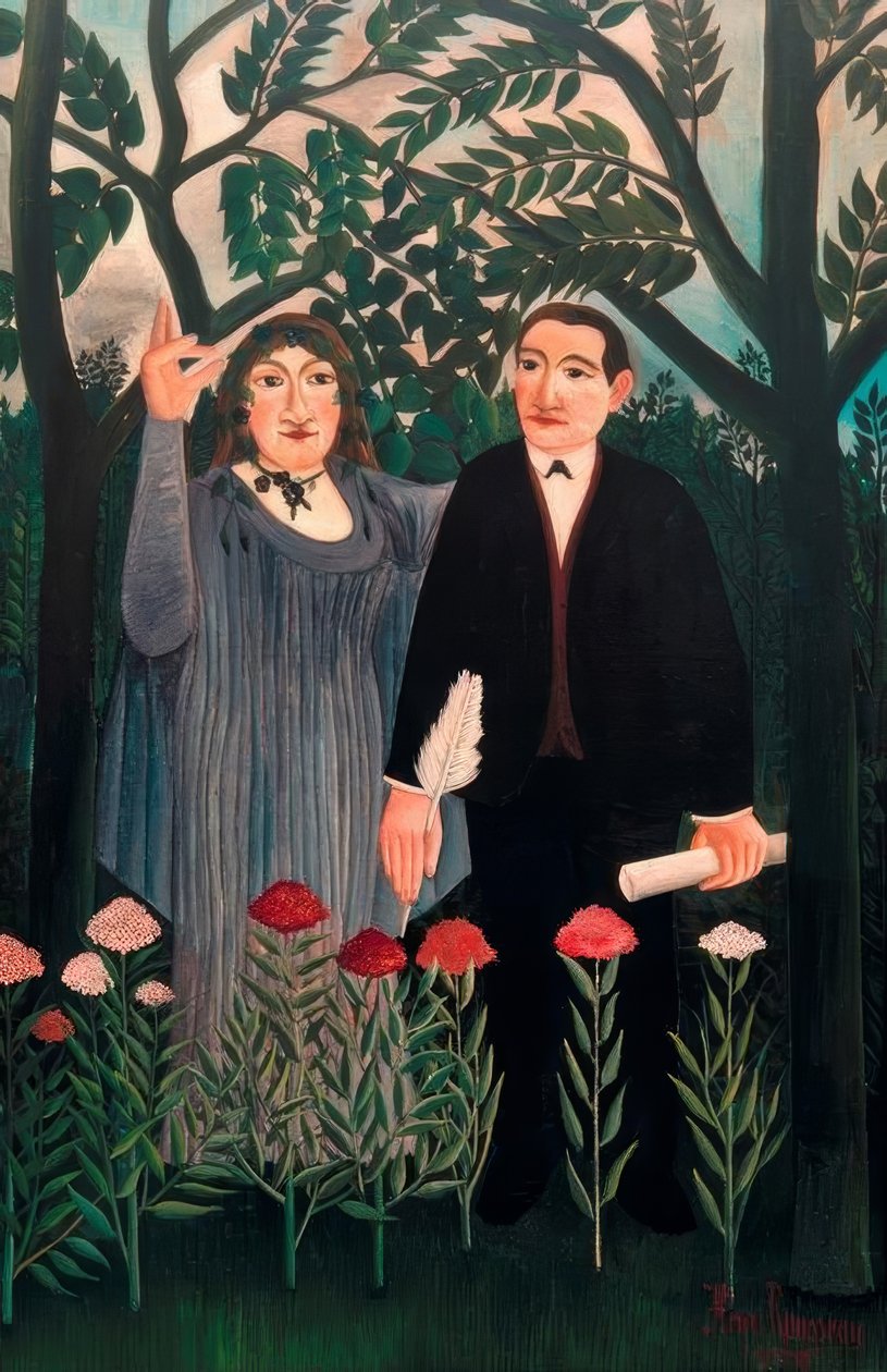 Die Muse inspiriert den Dichter von Henri Rousseau