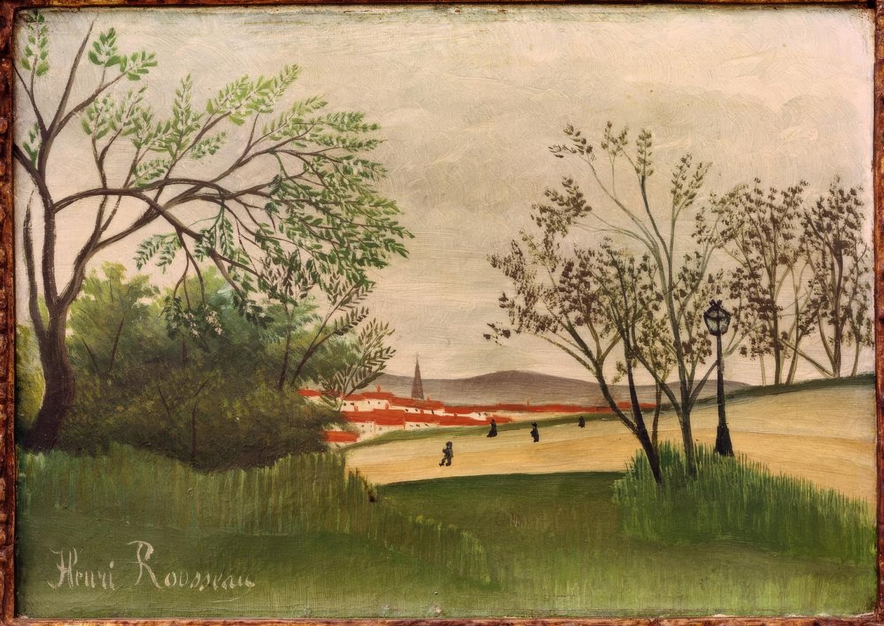 Landschaft mit Glockenturm von Henri Rousseau