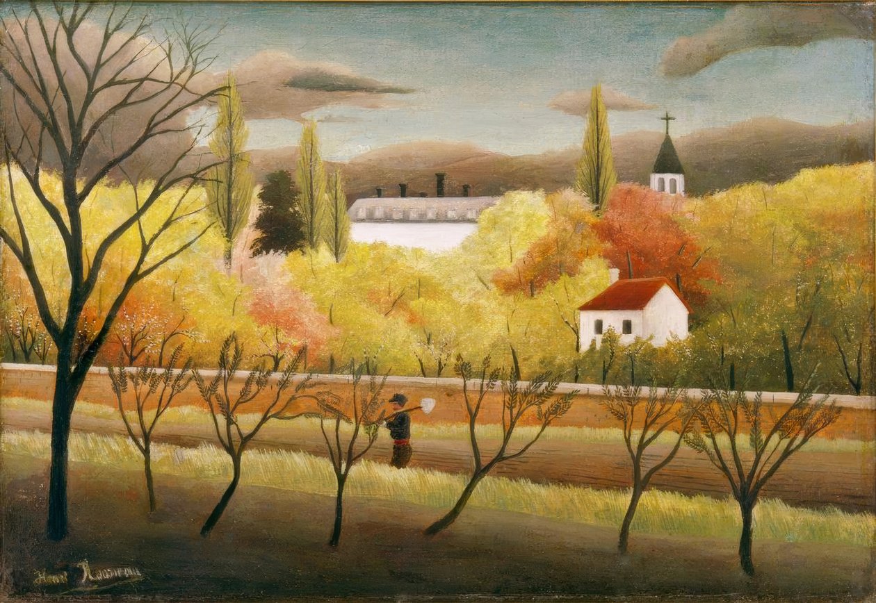 Landschaft mit Bauer von Henri Rousseau