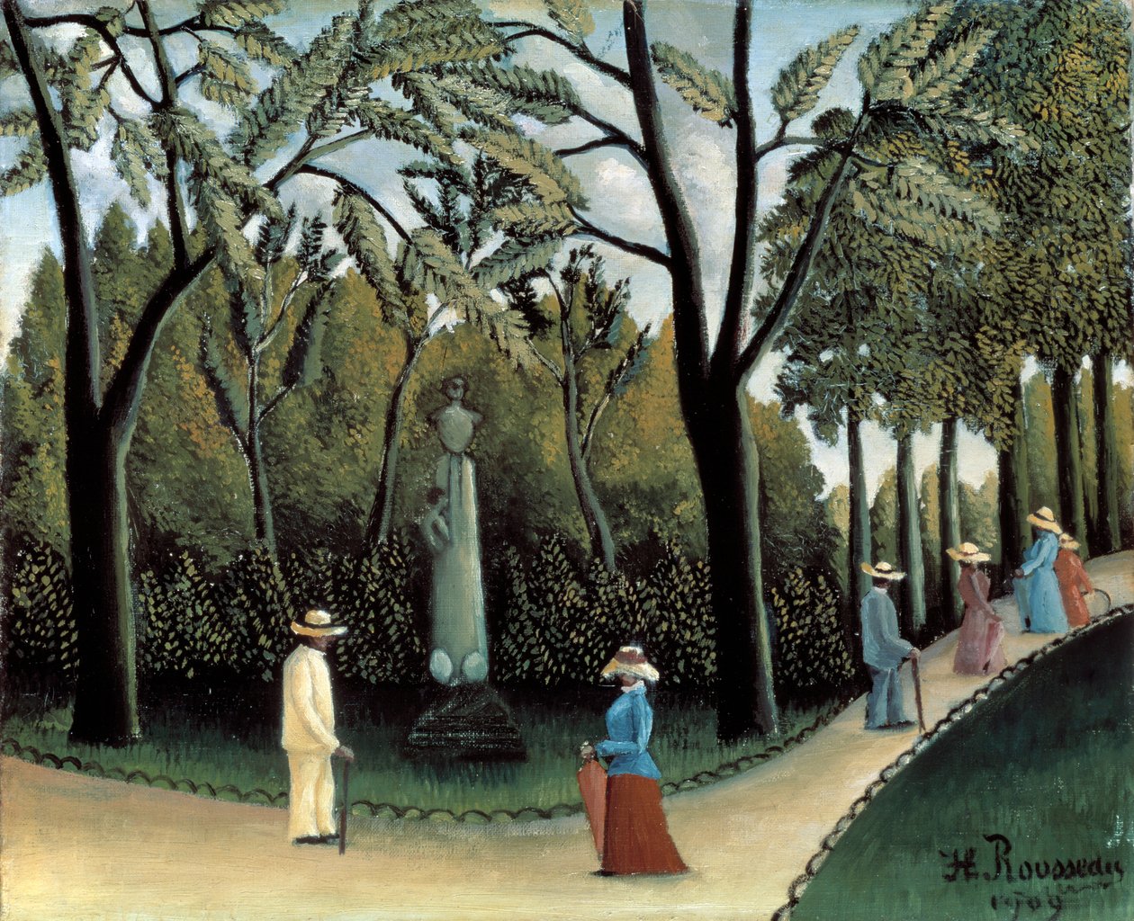 Die Luxemburger Gärten, Denkmal für Chopin, 1909 von Henri Rousseau