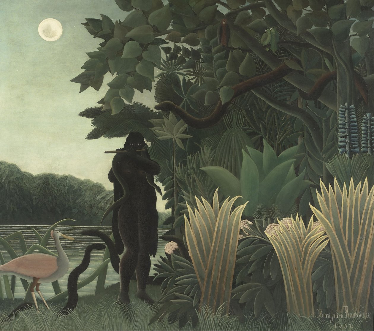 Die Schlangenbeschwörerin, 1907 von Henri Rousseau