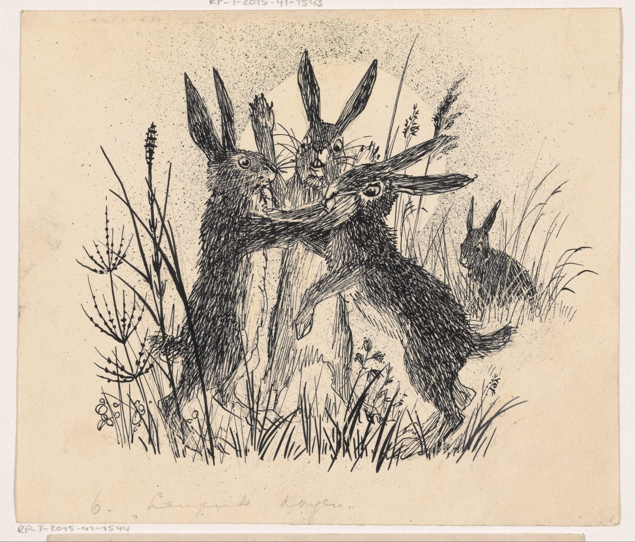 Kämpfende Hasen von Henri Verstijnen