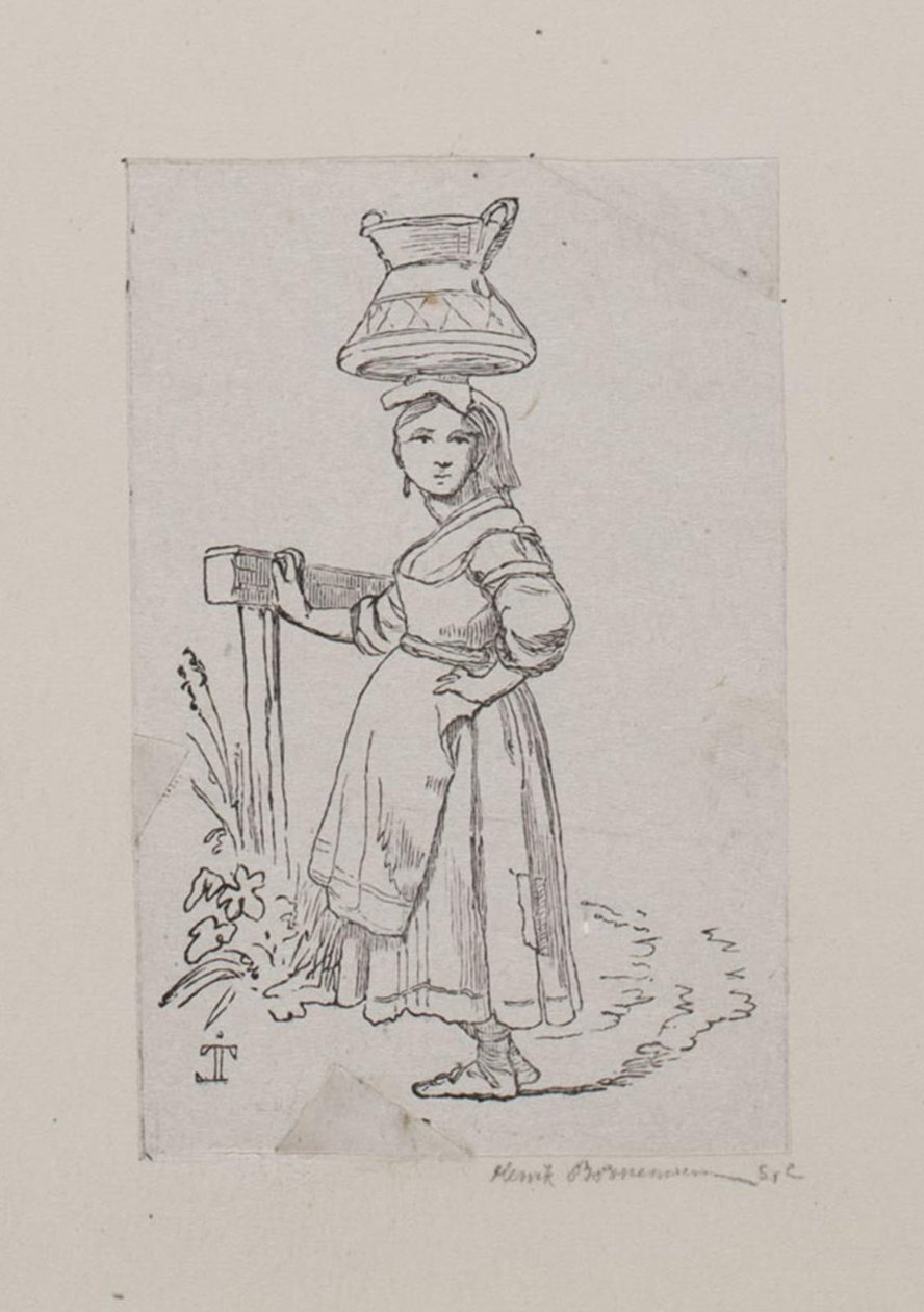 Italienerin mit Wasserkrug auf dem Kopf von Henrik Bornemann