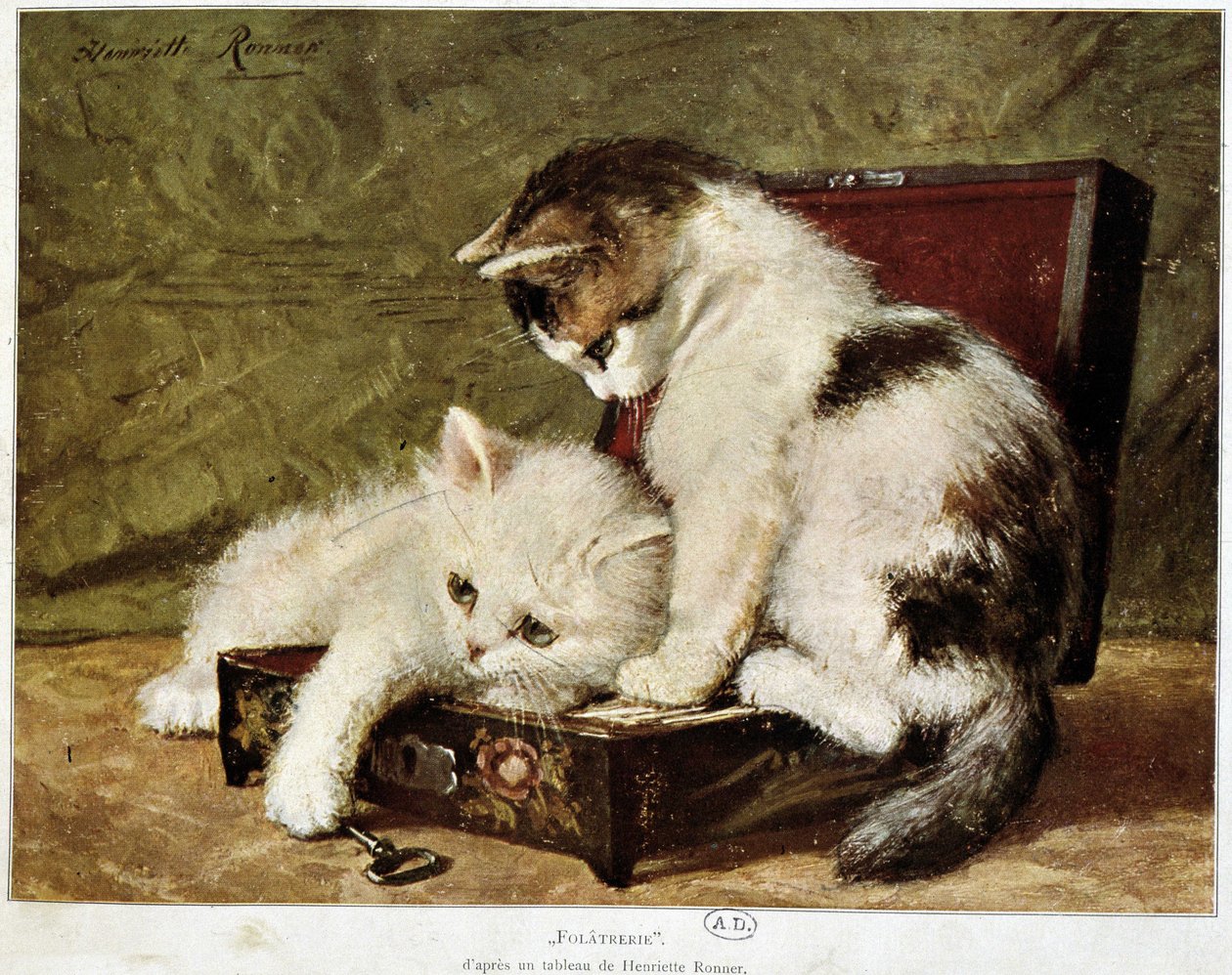 Folatrerie (Kätzchen) - von Henriette Ronner von Henriëtte Ronner Knip