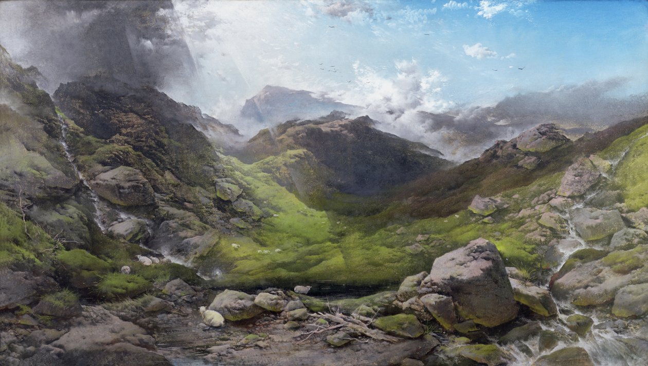 Wolken ziehen über Ben More, 1870 von Henry Bright