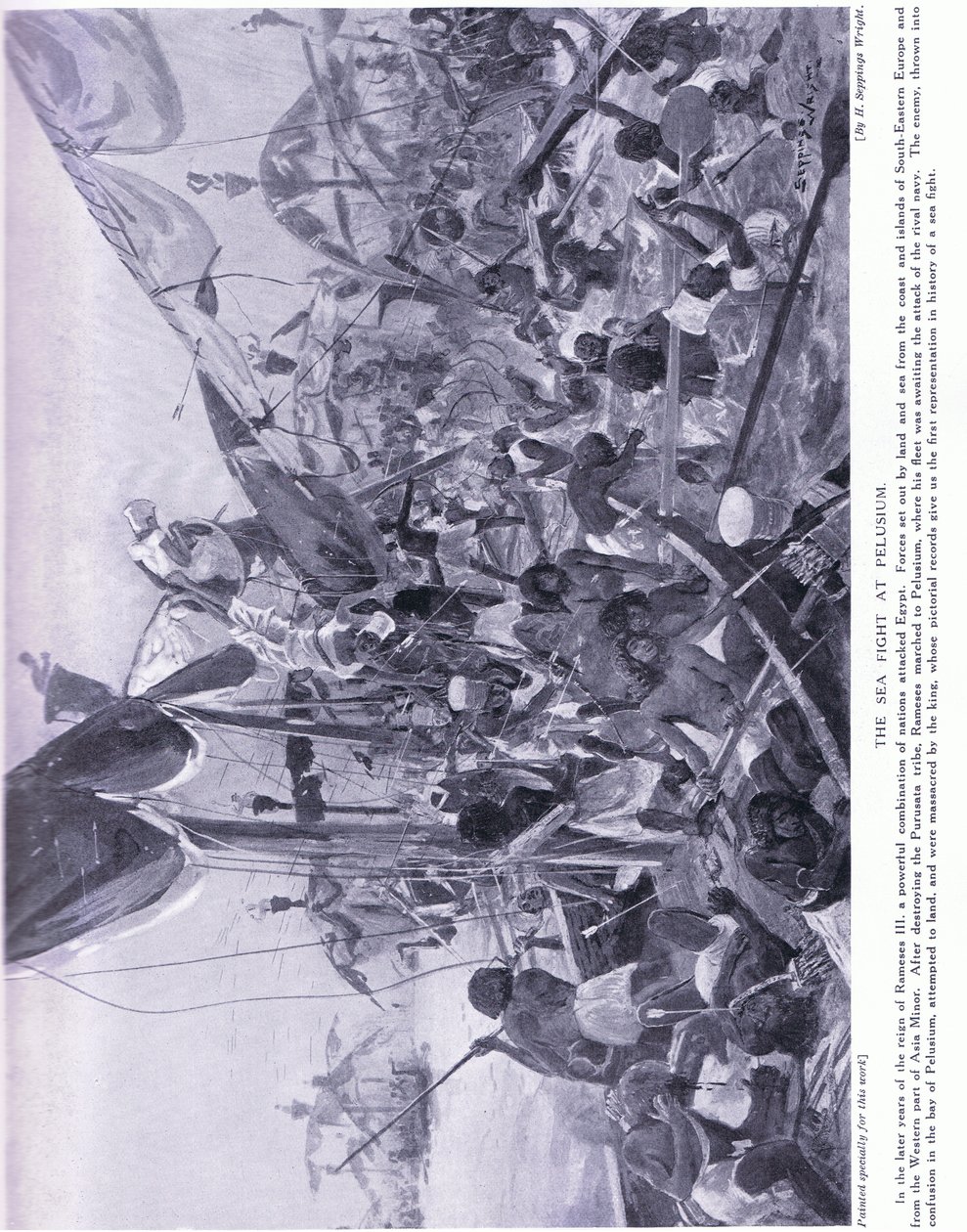 Die Seeschlacht bei Pelusium von Henry Charles Seppings Wright