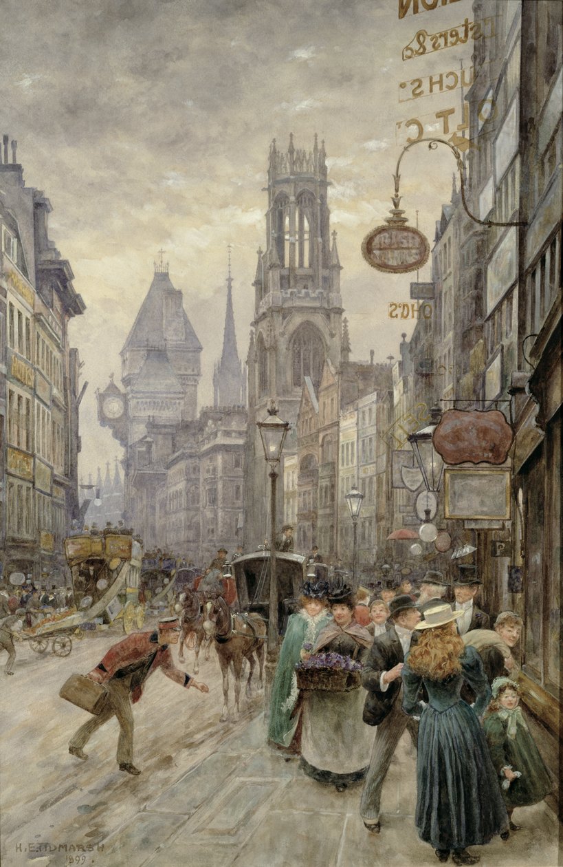 Fleet Street: Blick nach Westen, 1899 von Henry Edward Tidmarsh