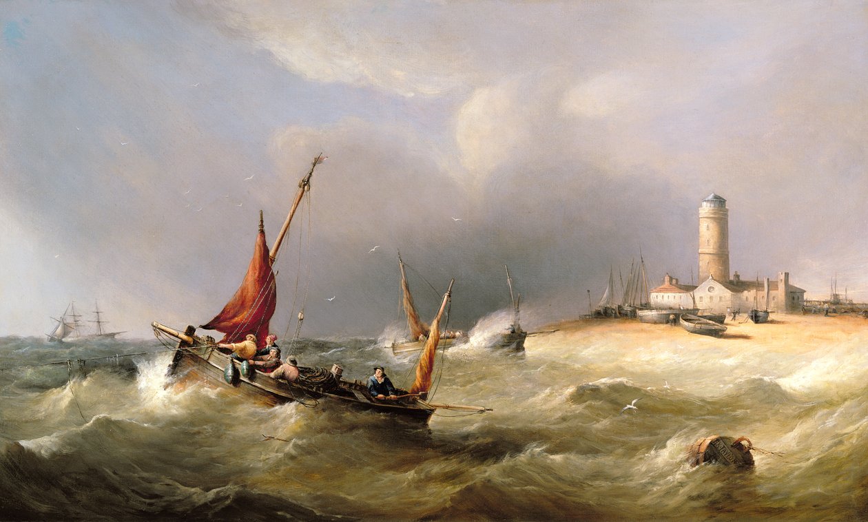 Fischerboote in einem Sturm vor Dungeness Spit von Henry King Taylor