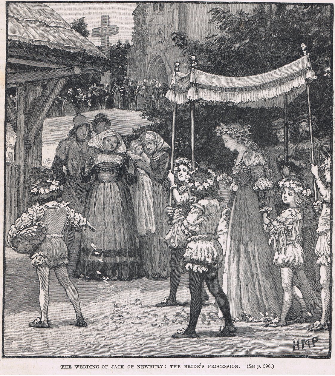 Die Hochzeit von Jack of Newbury: Die Prozession der Braut von Henry Marriott Paget