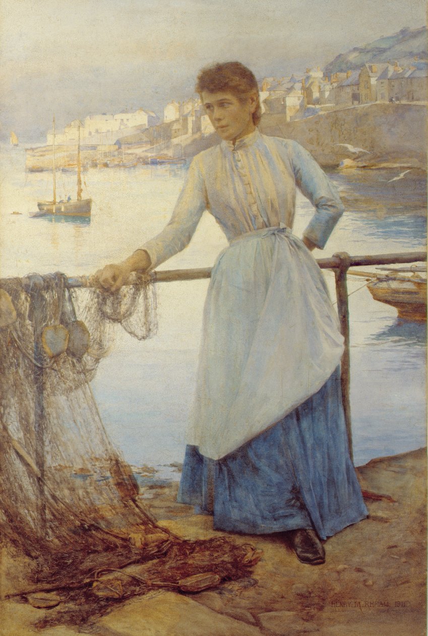 Mädchen in Blau von Henry Meynell Rheam