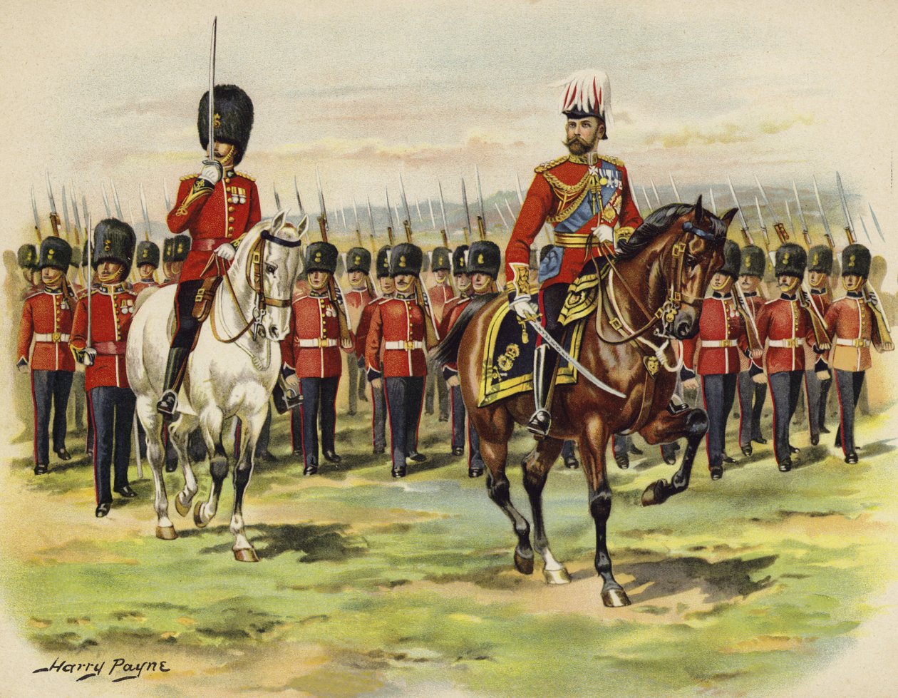 König George V. als Prinz von Wales führt sein Regiment, die Royal Fusiliers, in Aldershot von Henry Payne