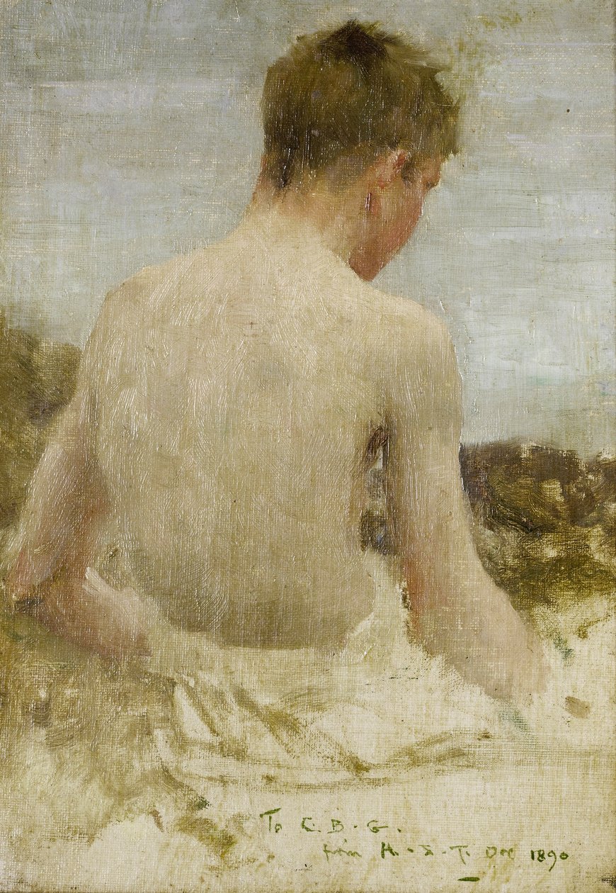 Rücken eines badenden Jungen von Henry Scott Tuke