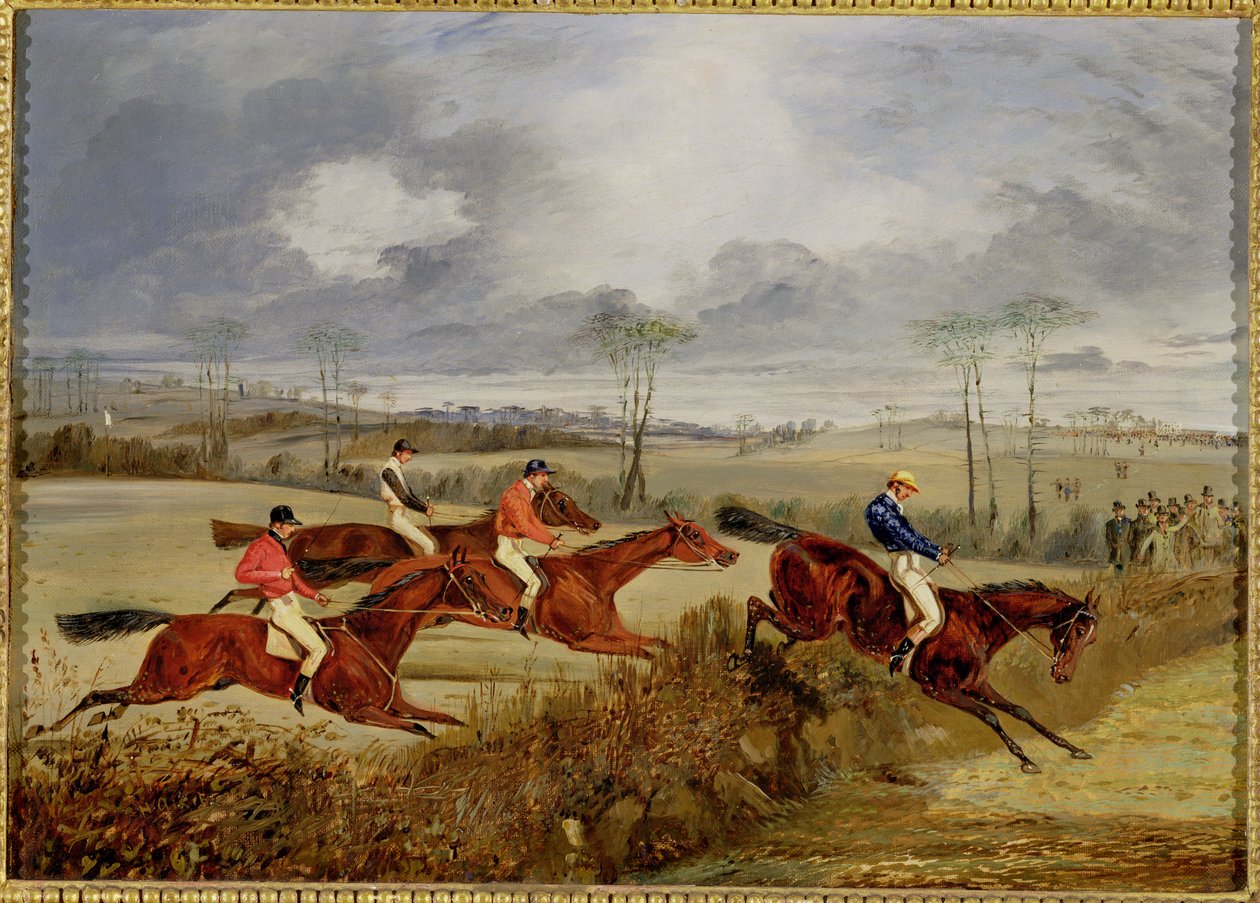 Ein Hindernisrennen, nahe dem Ziel von Henry Thomas Alken