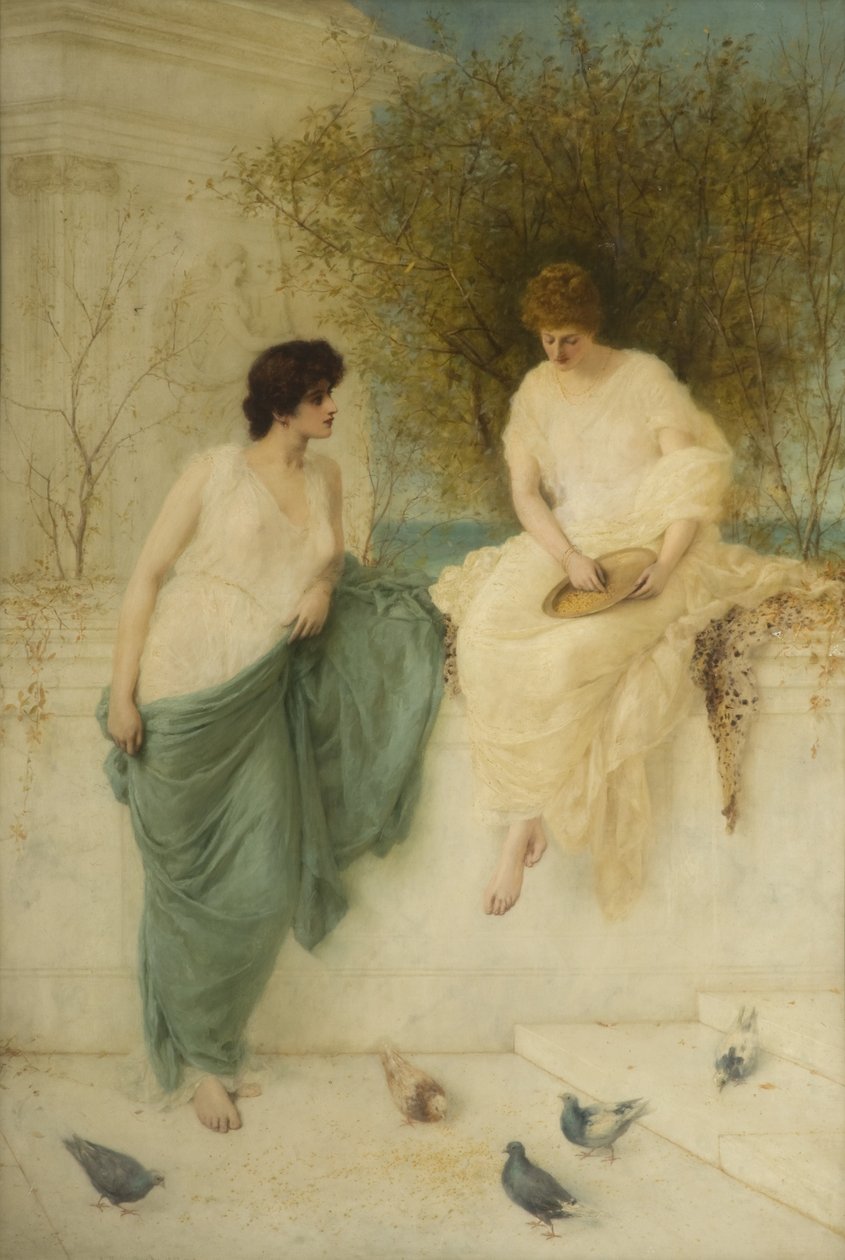 Tauben füttern von Henry Thomas Schafer