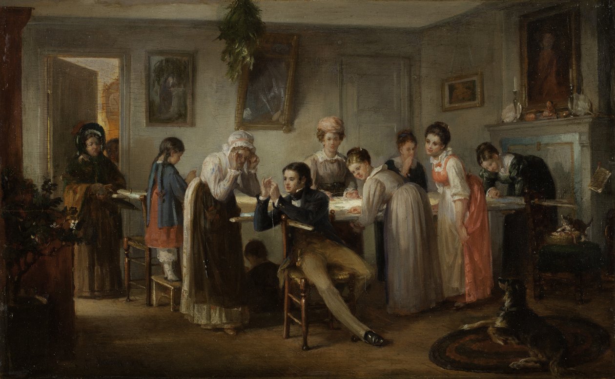 Quilt-Party, 1872 von Henry Bacon