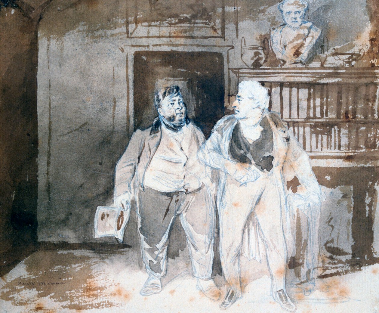 Zwei Charaktere von Henry Bonaventure Monnier