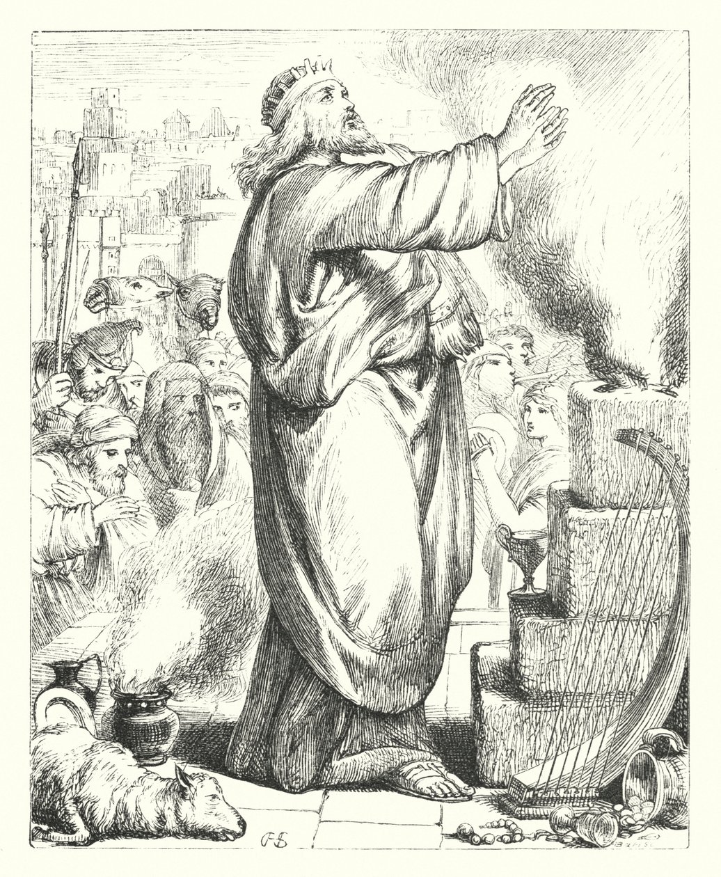 Das Opfer Davids von Henry Courtney (after) Selous