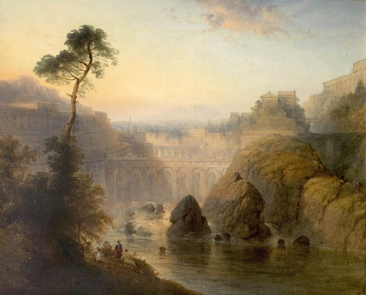 Am Tiber, Italien von Henry Dawson