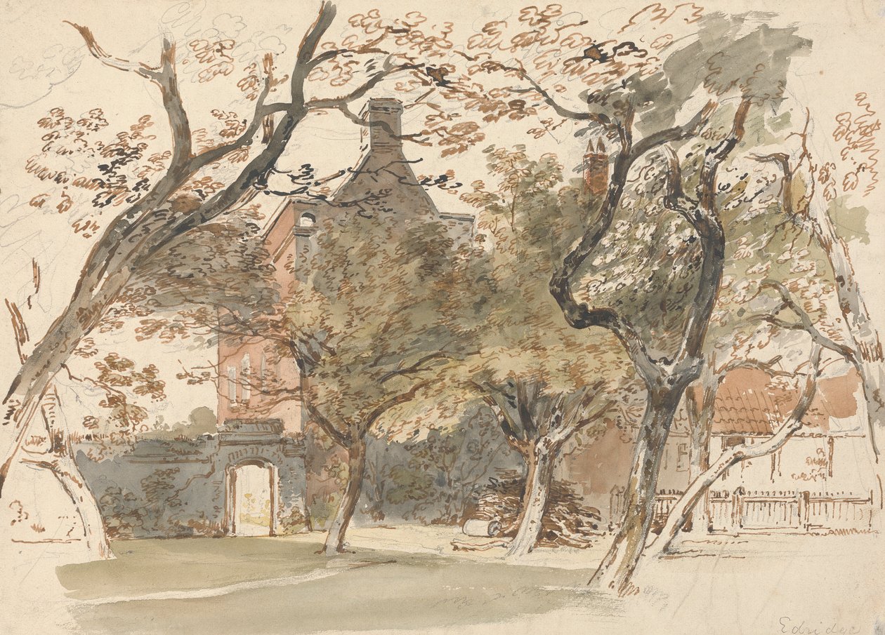 Teil eines Hauses und Gartens von Henry Edridge
