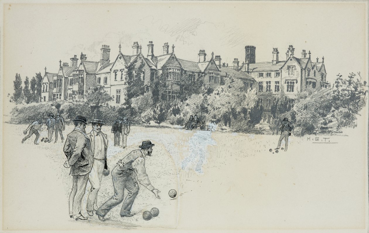 Cheadle Asylum vom Bowling Green von Henry Edward Tidmarsh