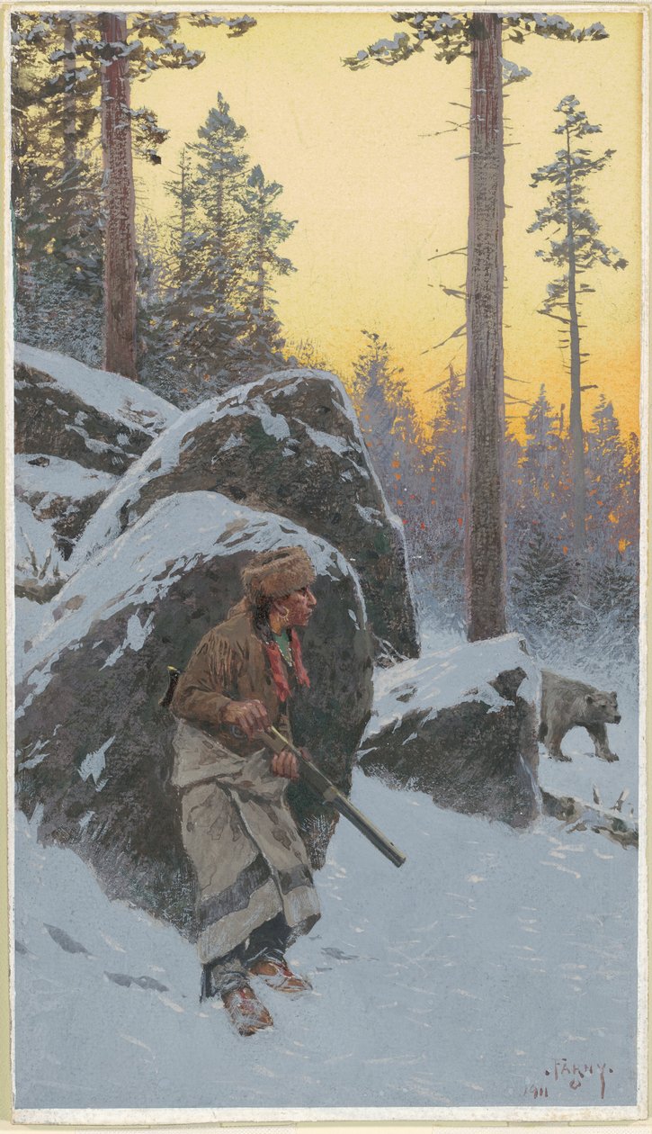 Der indische Bärenjäger von Henry Farny