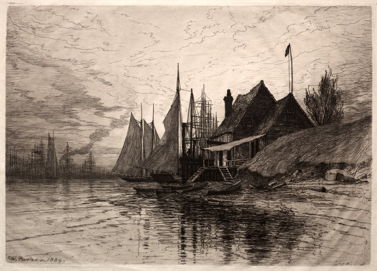 Abend, New Yorker Hafen von Henry Farrer