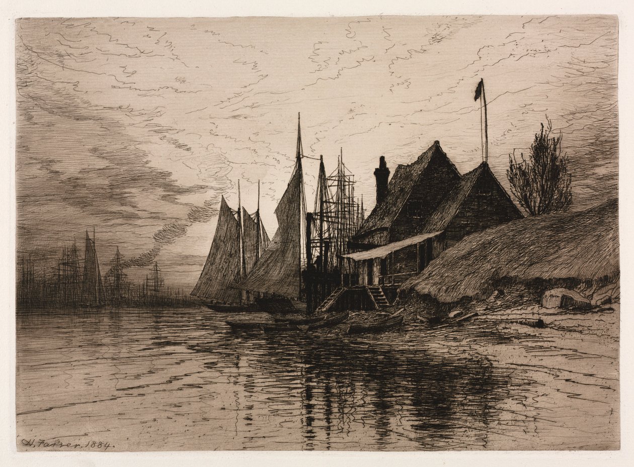 Abend, New Yorker Hafen, 1884 von Henry Farrer