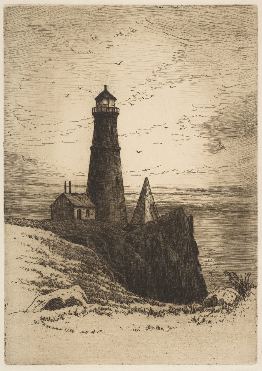 Leuchtturm, 1880 von Henry Farrer
