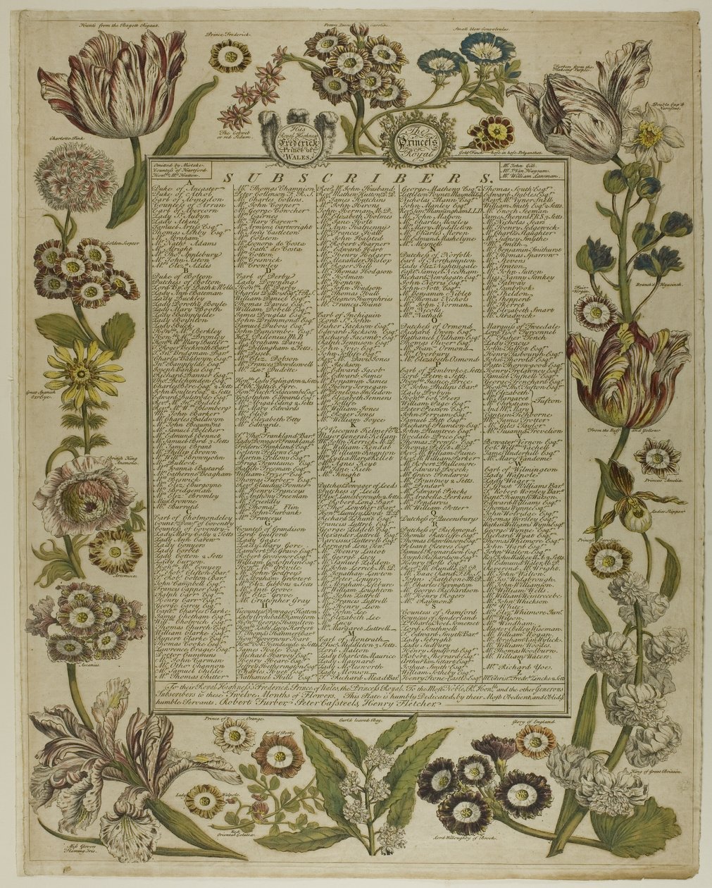 Titelseite, aus Zwölf Monate der Blumen von Henry Fletcher