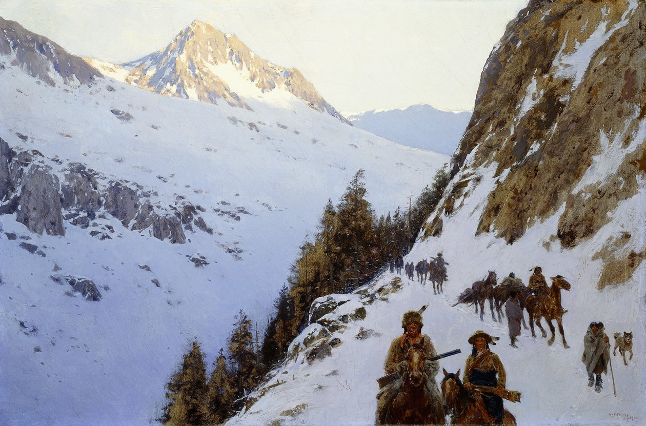 Der Pfad über den Pass von Henry Francois Farny