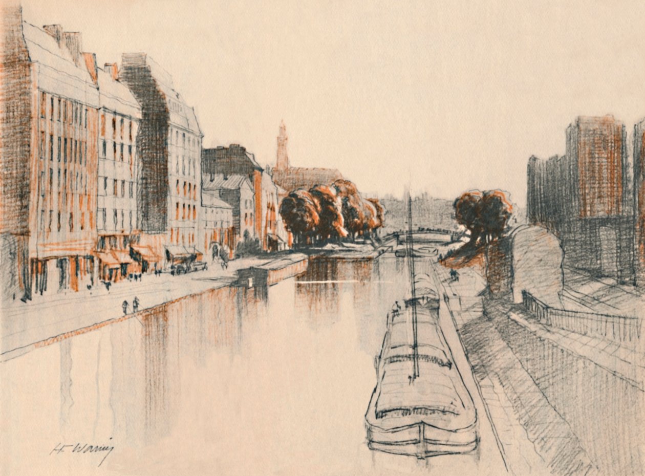 Der Canal St. Martin, ca. 1927, 1927 von Henry Franks Waring