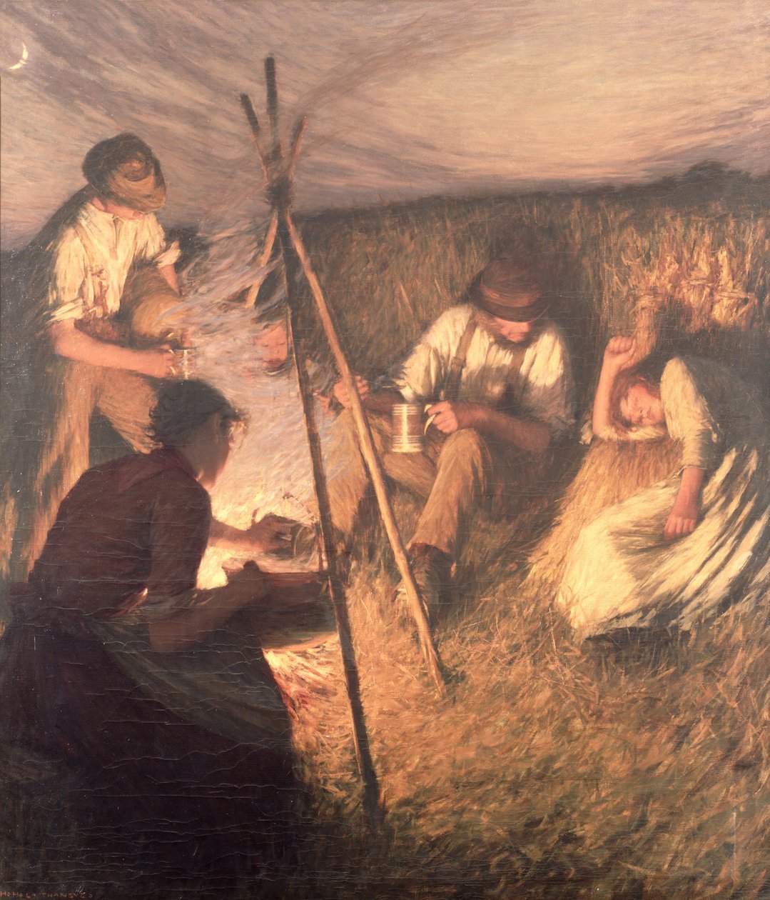 Das Abendessen der Erntearbeiter, 1898 von Henry Herbert La Thangue