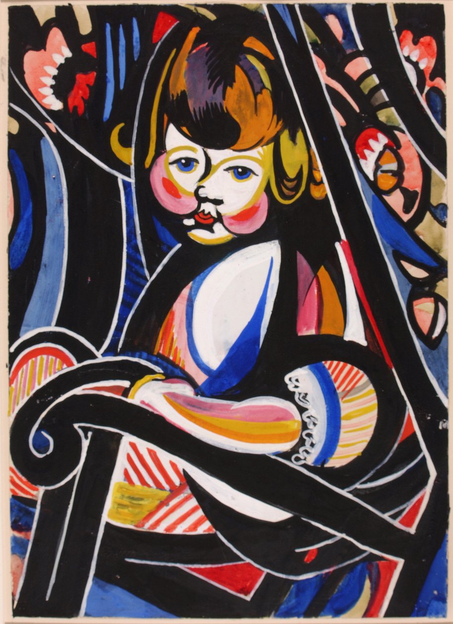 Kind im Schaukelstuhl, ca. 1916 von Henry Lyman Saÿen
