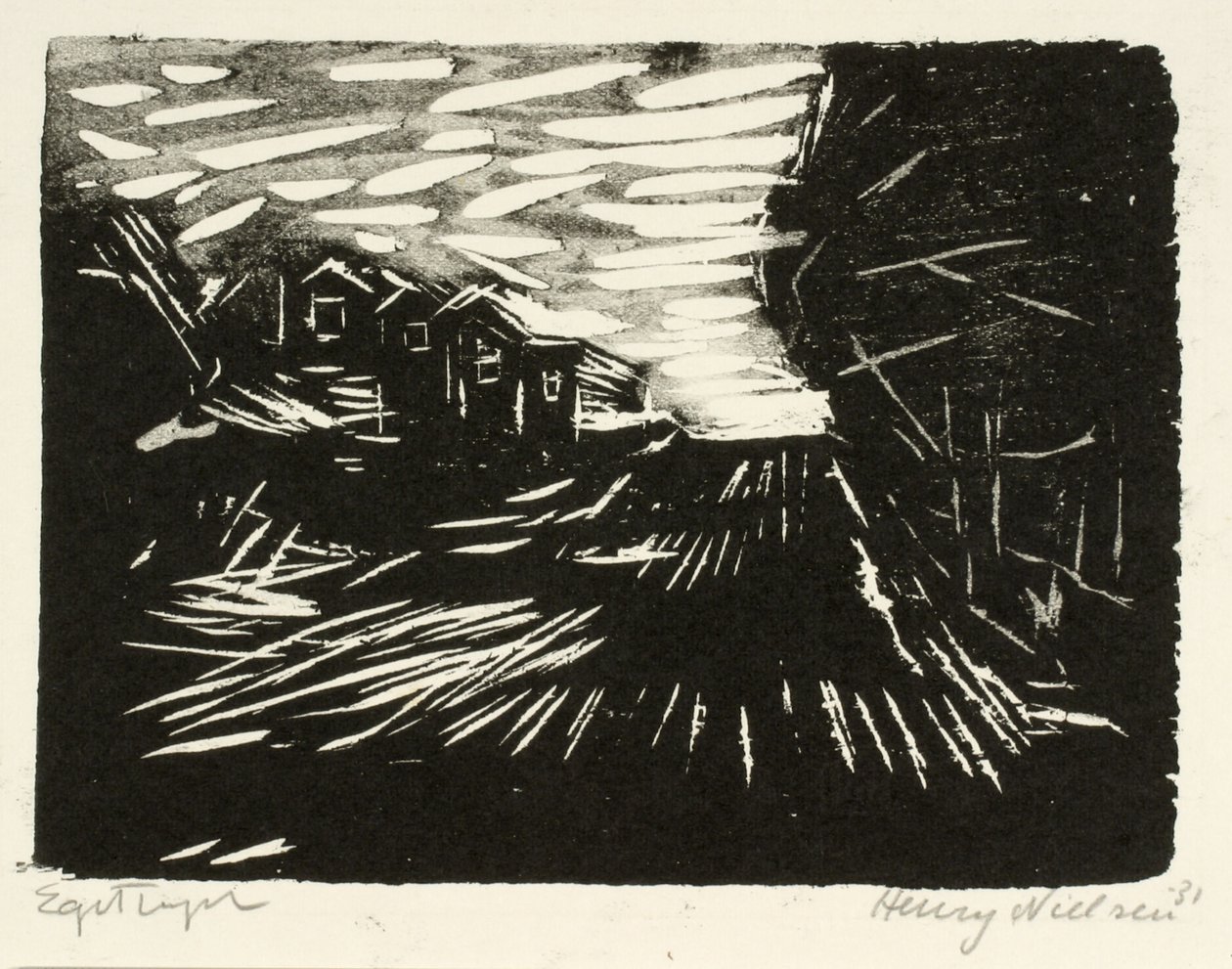 Breite Straße, Häuser, Bäume von Henry Nielsen