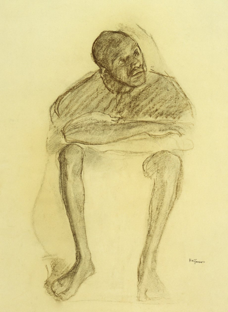 Mann, der in einem Stuhl sitzt von Henry Ossawa Tanner